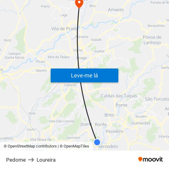 Pedome to Loureira map