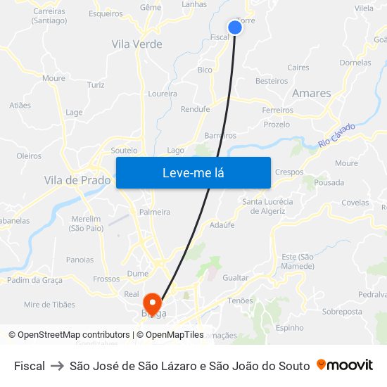 Fiscal to São José de São Lázaro e São João do Souto map