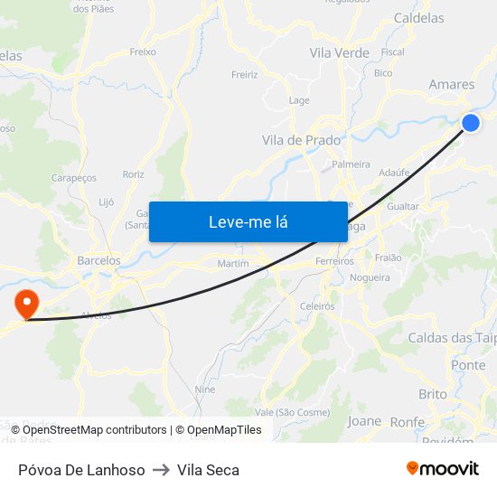 Póvoa De Lanhoso to Vila Seca map