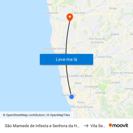 São Mamede de Infesta e Senhora da Hora to Vila Seca map