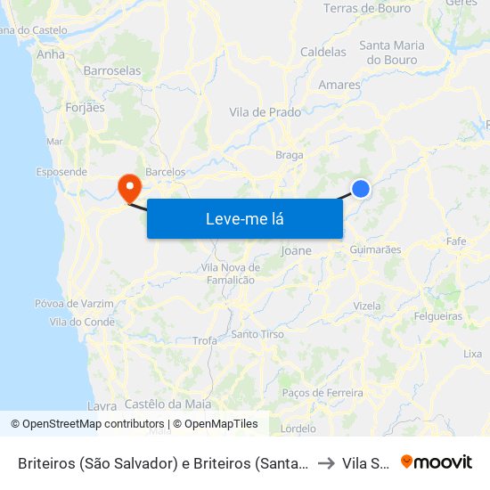 Briteiros (São Salvador) e Briteiros (Santa Leocádia) to Vila Seca map