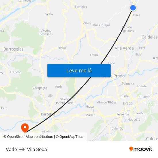 Vade to Vila Seca map