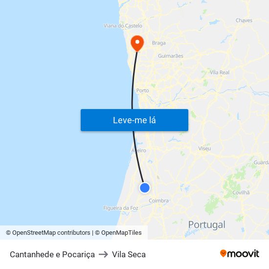 Cantanhede e Pocariça to Vila Seca map