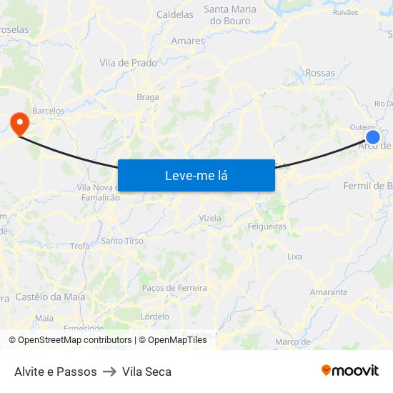 Alvite e Passos to Vila Seca map