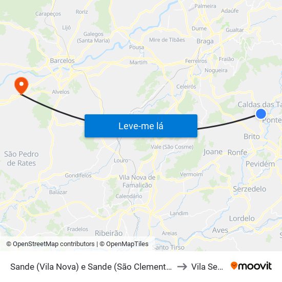 Sande (Vila Nova) e Sande (São Clemente) to Vila Seca map