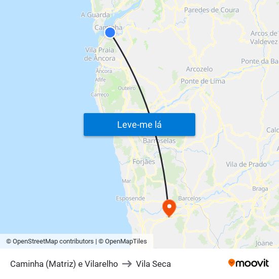 Caminha (Matriz) e Vilarelho to Vila Seca map