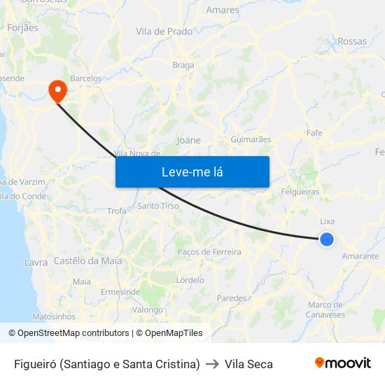 Figueiró (Santiago e Santa Cristina) to Vila Seca map