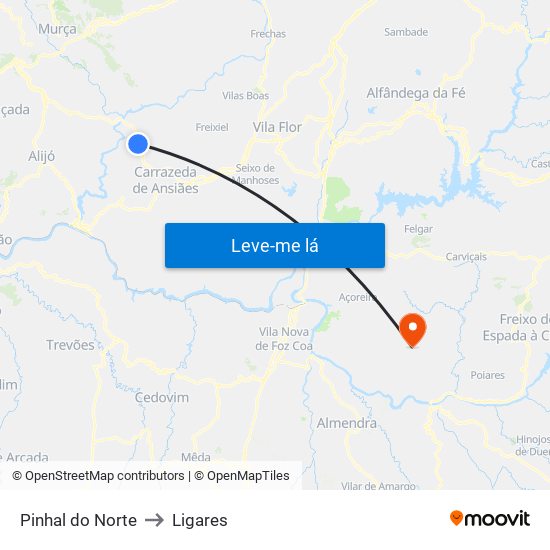 Pinhal do Norte to Ligares map