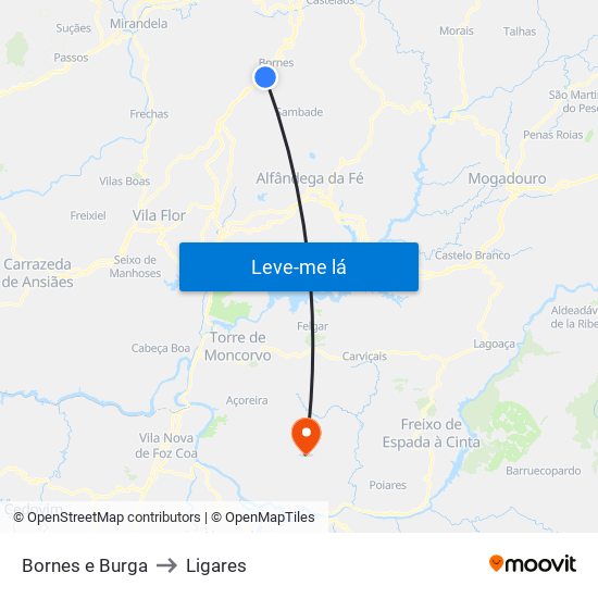 Bornes e Burga to Ligares map