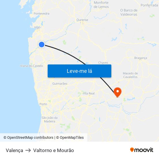 Valença to Valtorno e Mourão map