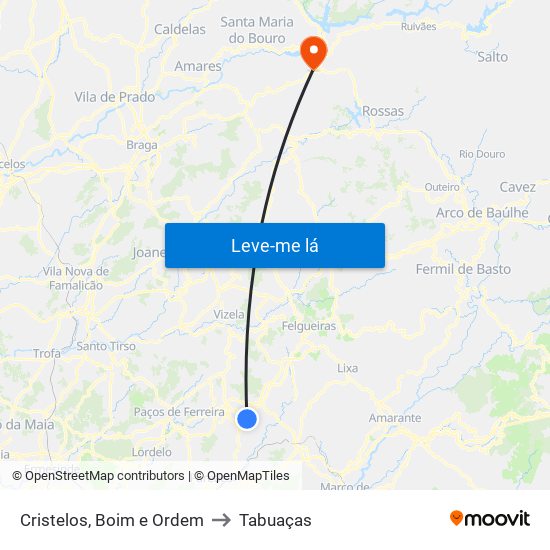 Cristelos, Boim e Ordem to Tabuaças map