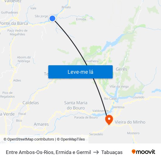 Entre Ambos-Os-Rios, Ermida e Germil to Tabuaças map