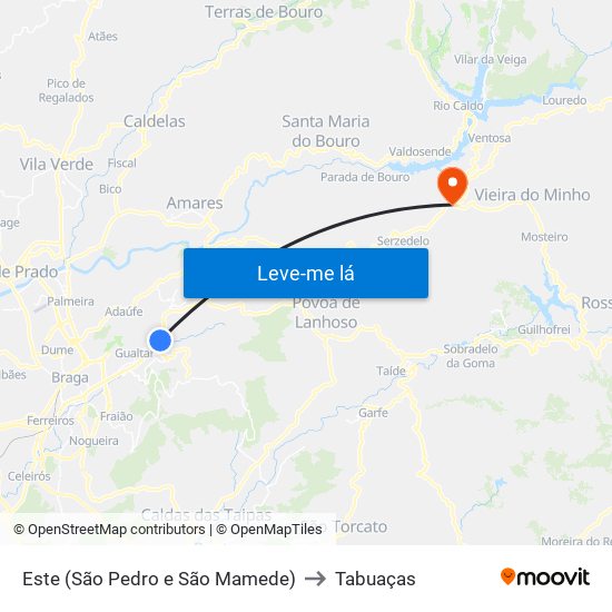 Este (São Pedro e São Mamede) to Tabuaças map