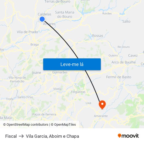 Fiscal to Vila Garcia, Aboim e Chapa map