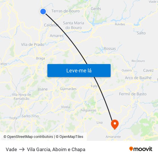 Vade to Vila Garcia, Aboim e Chapa map