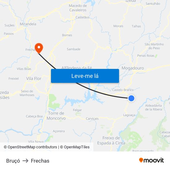 Bruçó to Frechas map