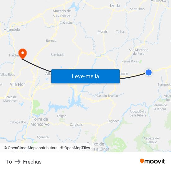 Tó to Frechas map