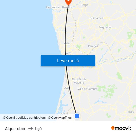 Alquerubim to Lijó map