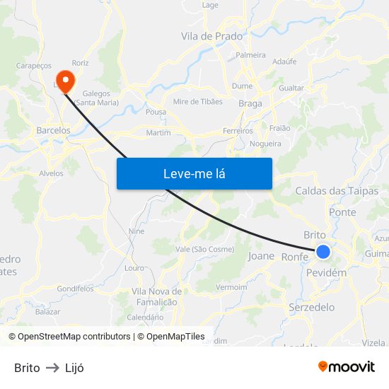 Brito to Lijó map