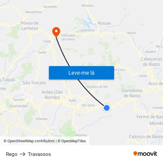 Rego to Travassos map