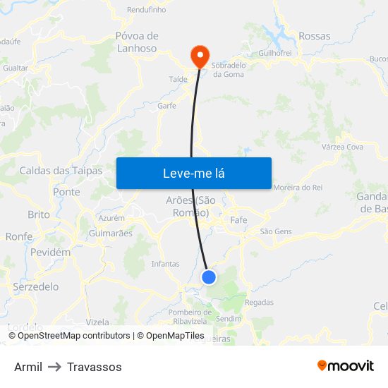 Armil to Travassos map