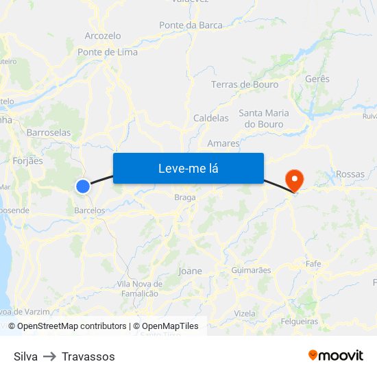 Silva to Travassos map