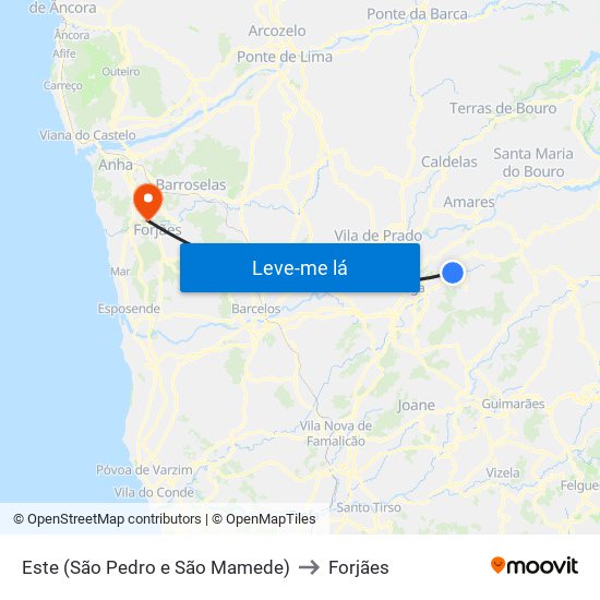 Este (São Pedro e São Mamede) to Forjães map