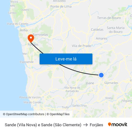 Sande (Vila Nova) e Sande (São Clemente) to Forjães map
