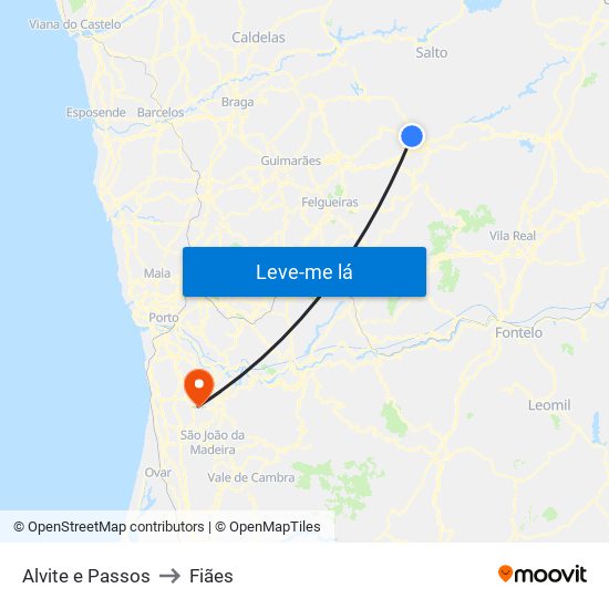 Alvite e Passos to Fiães map