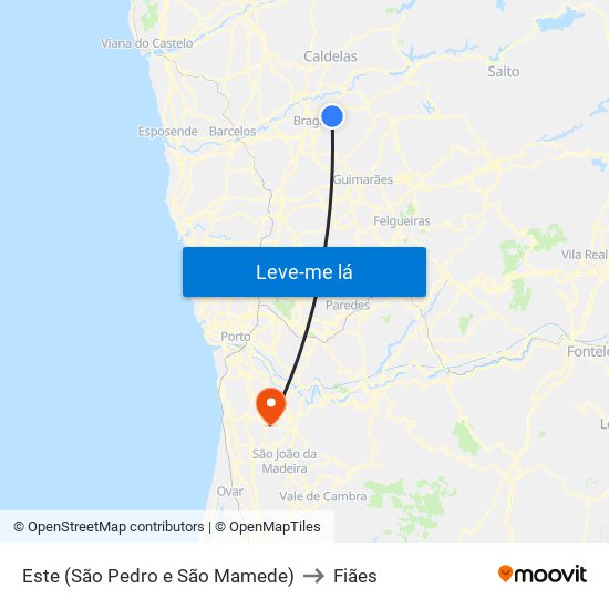 Este (São Pedro e São Mamede) to Fiães map