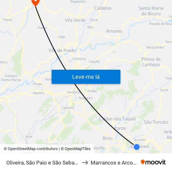 Oliveira, São Paio e São Sebastião to Marrancos e Arcozelo map