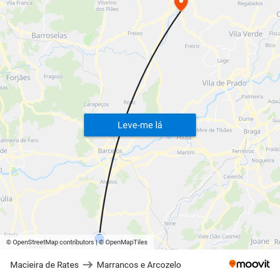 Macieira de Rates to Marrancos e Arcozelo map