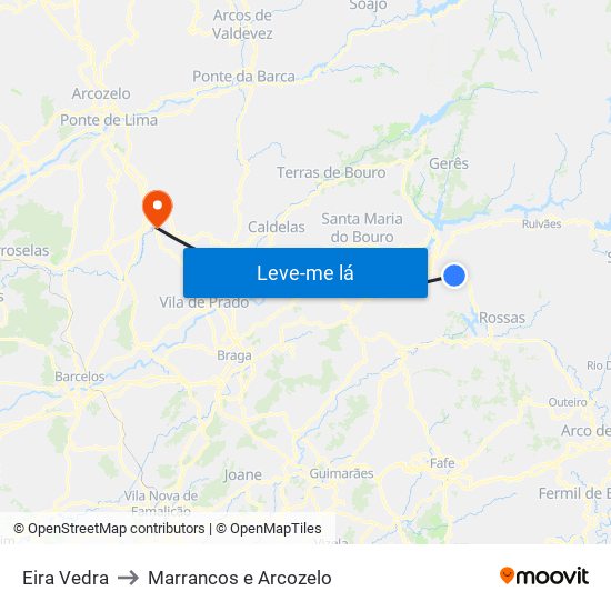 Eira Vedra to Marrancos e Arcozelo map