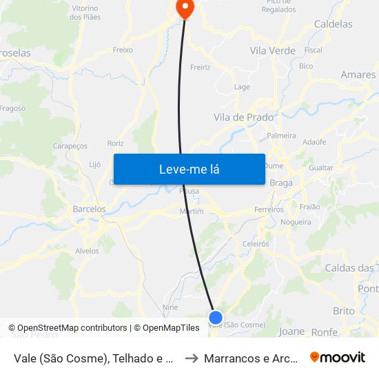 Vale (São Cosme), Telhado e Portela to Marrancos e Arcozelo map
