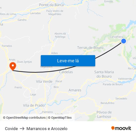 Covide to Marrancos e Arcozelo map