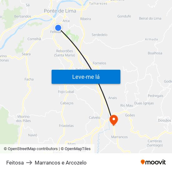 Feitosa to Marrancos e Arcozelo map