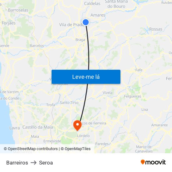 Barreiros to Seroa map