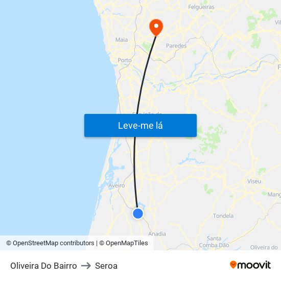 Oliveira Do Bairro to Seroa map
