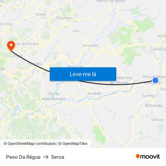 Peso Da Régua to Seroa map