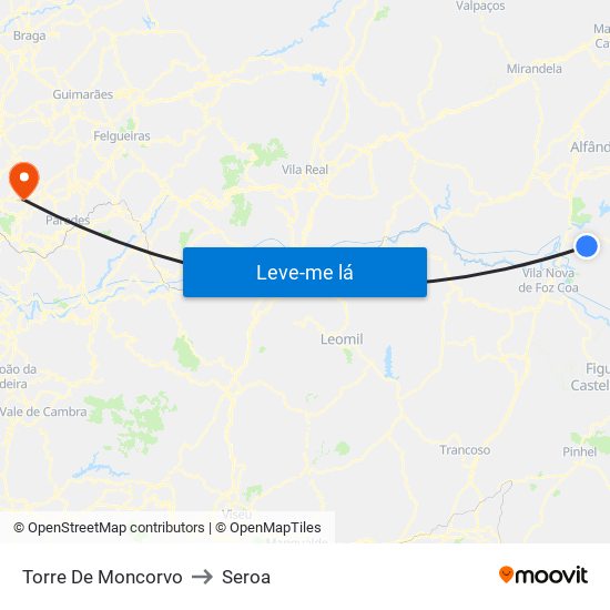 Torre De Moncorvo to Seroa map
