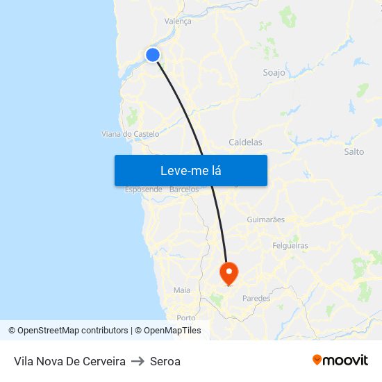 Vila Nova De Cerveira to Seroa map