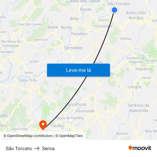 São Torcato to Seroa map