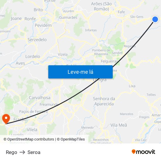 Rego to Seroa map