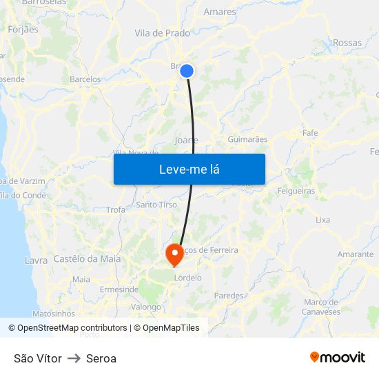 São Vítor to Seroa map