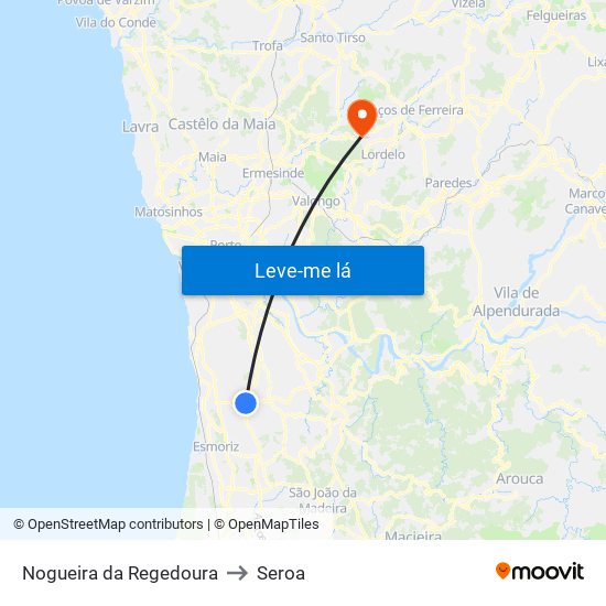 Nogueira da Regedoura to Seroa map