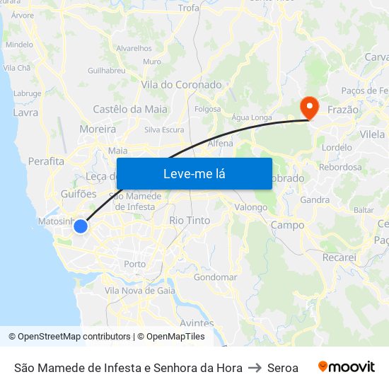 São Mamede de Infesta e Senhora da Hora to Seroa map