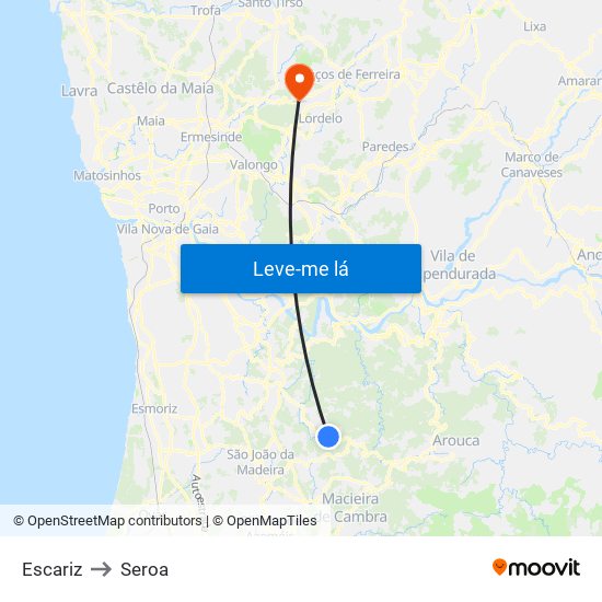 Escariz to Seroa map