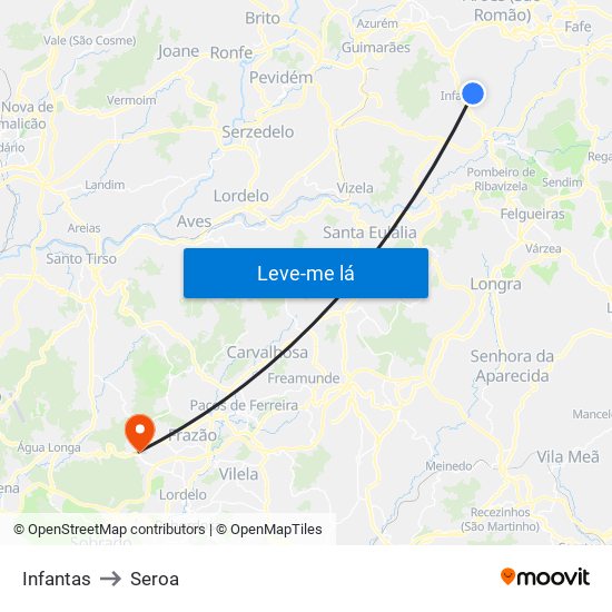 Infantas to Seroa map