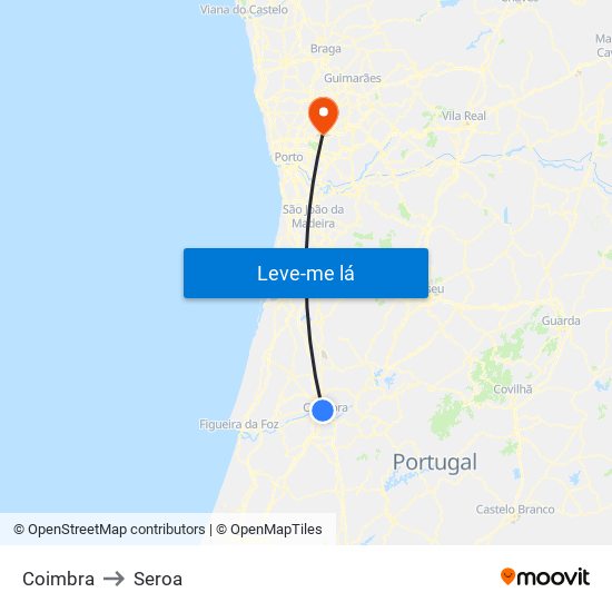 Coimbra to Seroa map