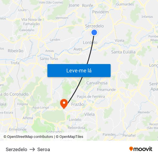 Serzedelo to Seroa map